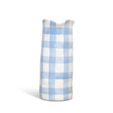 Noss and Co - Ceramic Medium Vase - Cornflower Blue Gingham