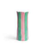 Noss and Co - Ceramic Small Vase -Green & Pink Stripe